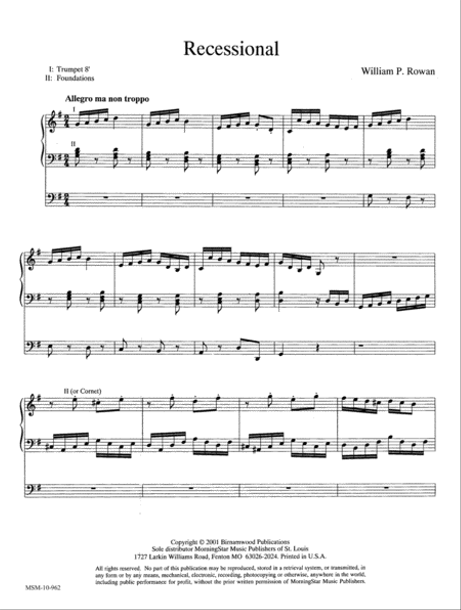 Ferland's March and Recessional Organ scores gallery preview page 4
