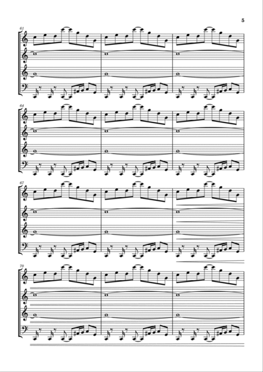 La Villa Strangiato La Villa Strangiato Woodwind Quartet scores gallery preview page 6