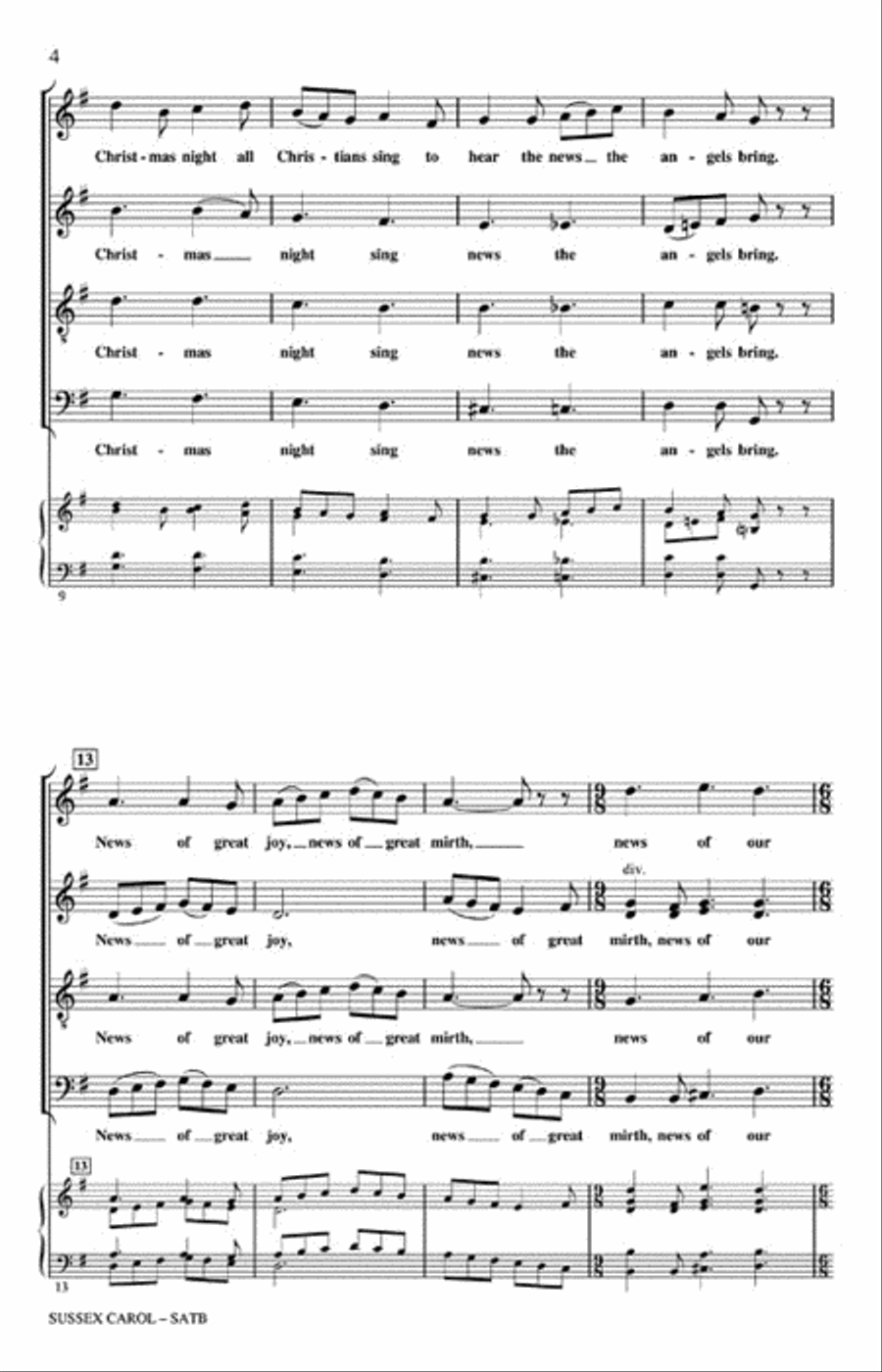 Sussex Carol Sussex Carol 4-Part scores gallery preview page 3