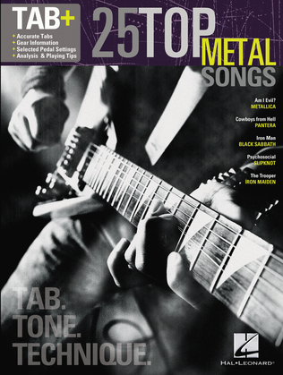 Book cover for 25 Top Metal Songs – Tab. Tone. Technique.