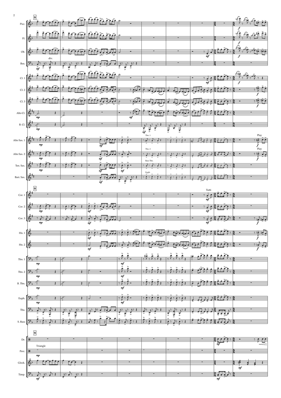 Medley: Wallace And Gromit Theme with The Wrong Trousers (Video Version Incidental) and Anti-Pest... Concert Band scores gallery preview page 2