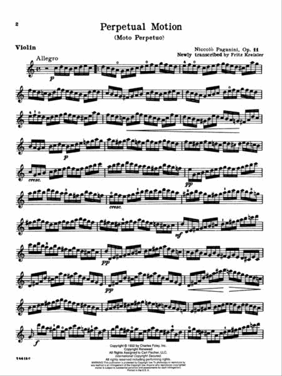 Perpetual Motion (Moto Perpetuo), Op. 11