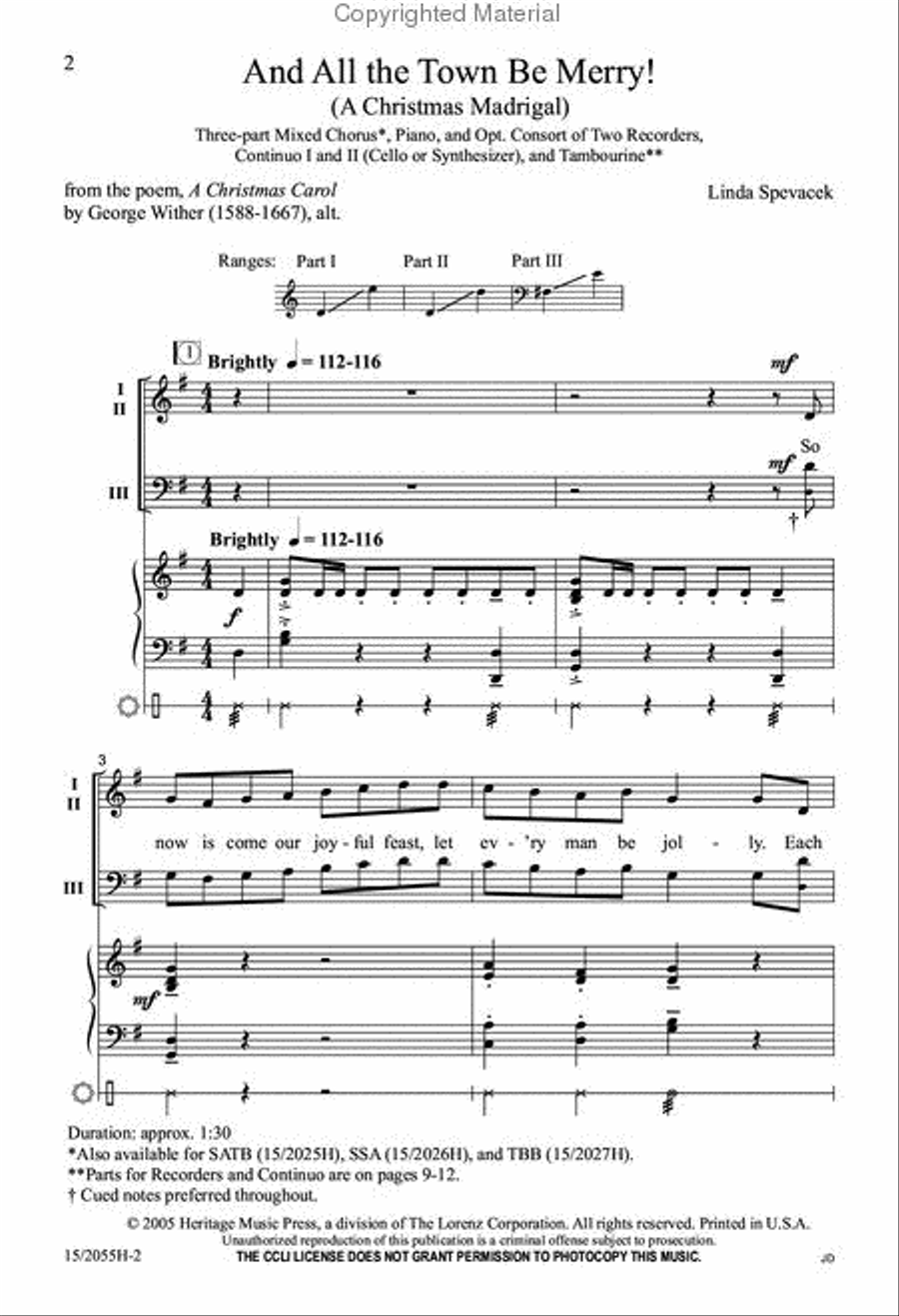 And All the Town Be Merry! 3-Part scores gallery preview page 2