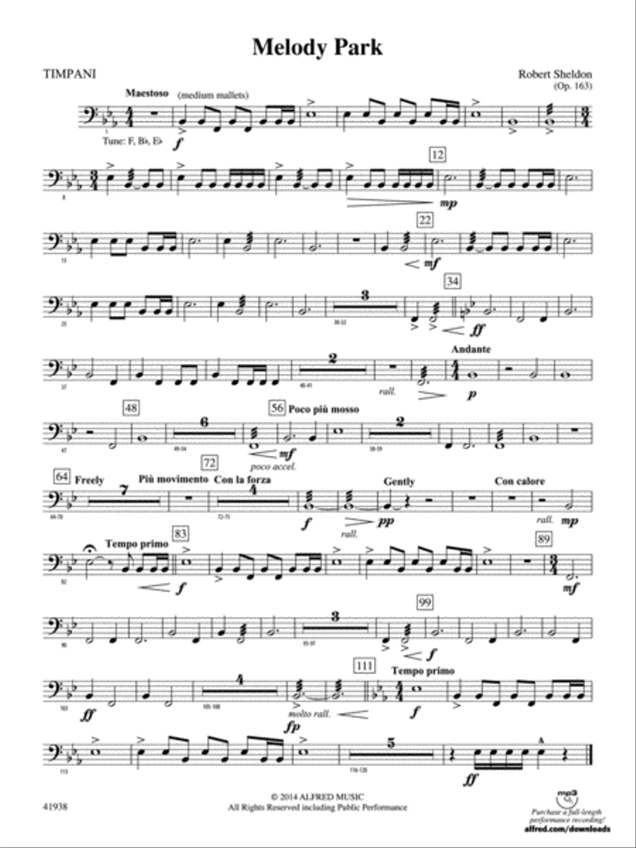 Melody Park: Timpani Concert Band scores gallery preview page 1