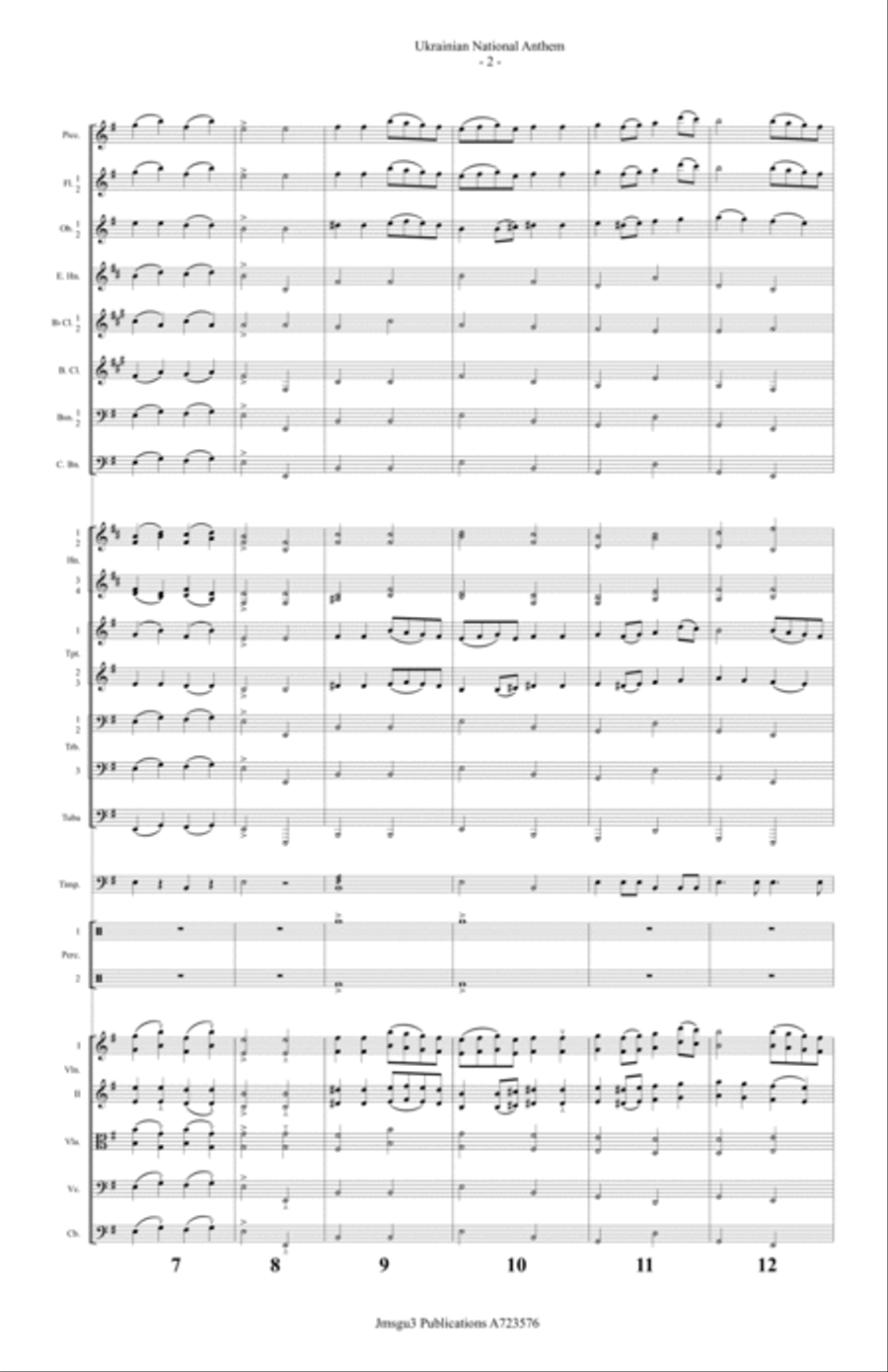 Ukrainian National Anthem for Full Orchestra Full Orchestra scores gallery preview page 2