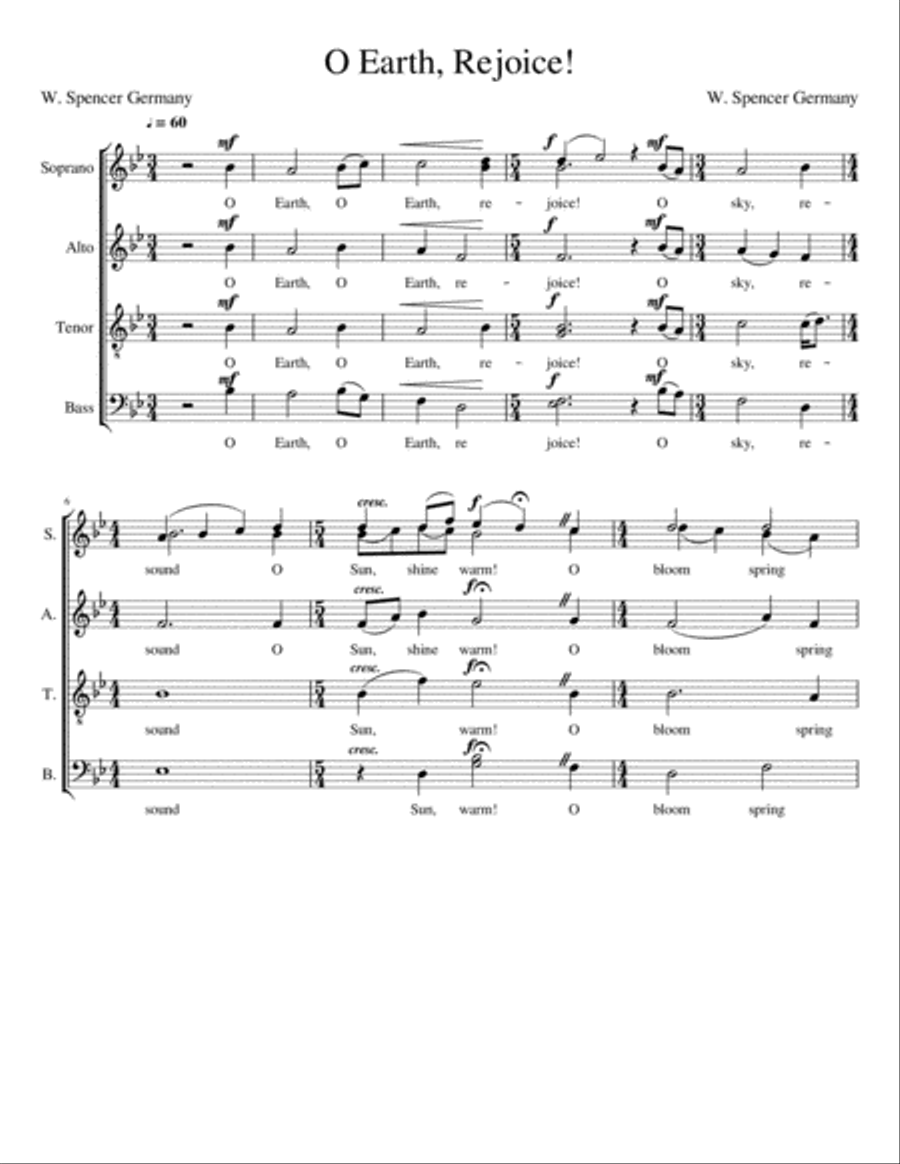O Earth, Rejoice! O Earth, Rejoice! 4-Part scores gallery preview page 2