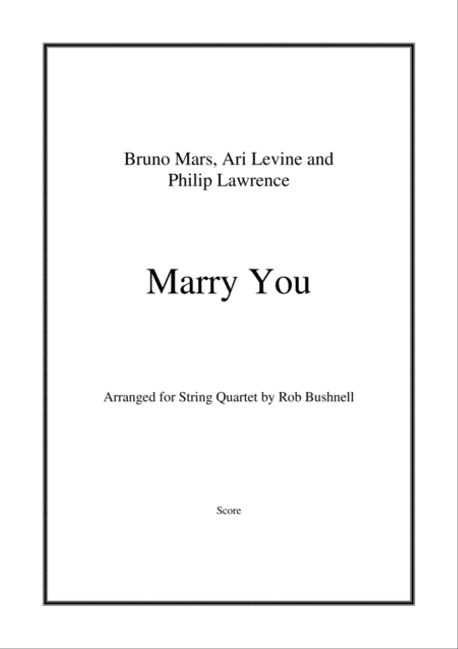 Marry You String Quartet scores gallery preview page 1