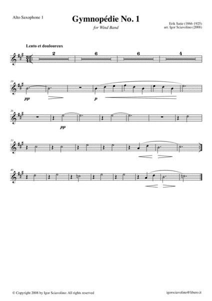 Gymnopédie No.1 - for Wind Band / Concert Band image number null