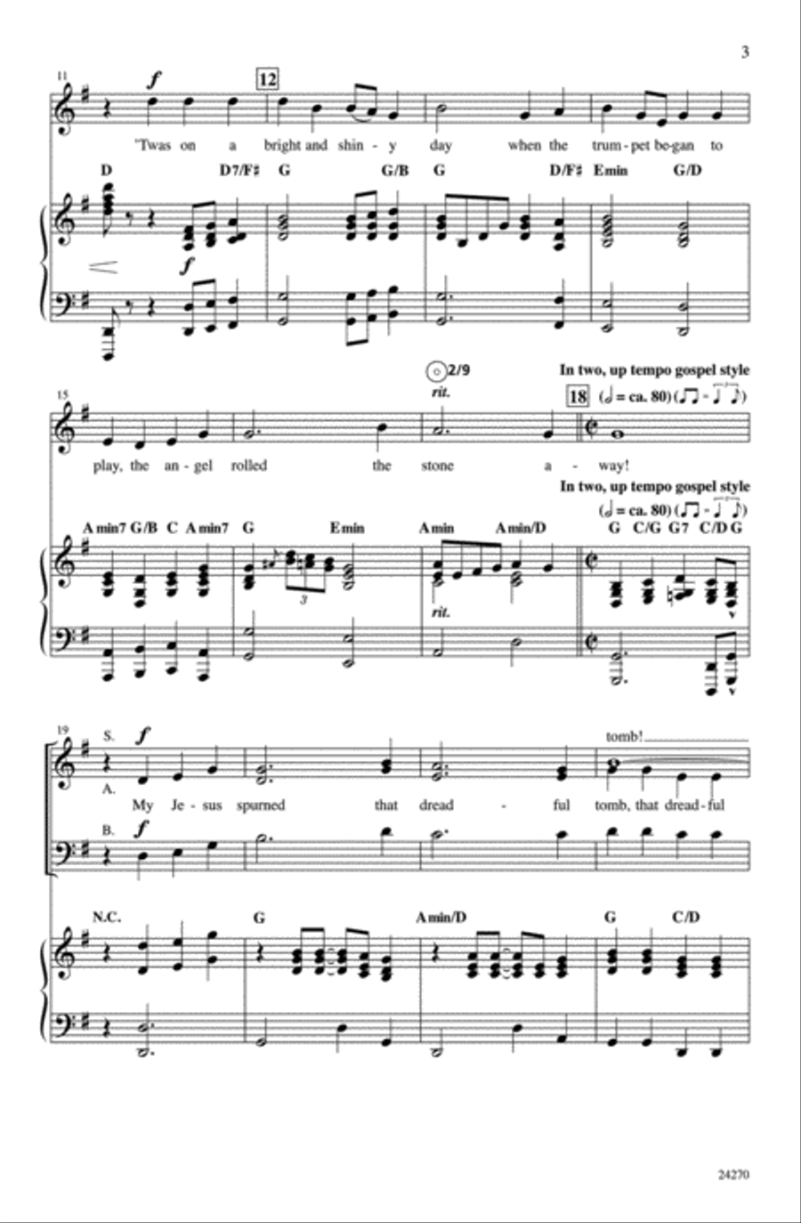 Gospel Resurrection Gospel Resurrection 3-Part scores gallery preview page 3