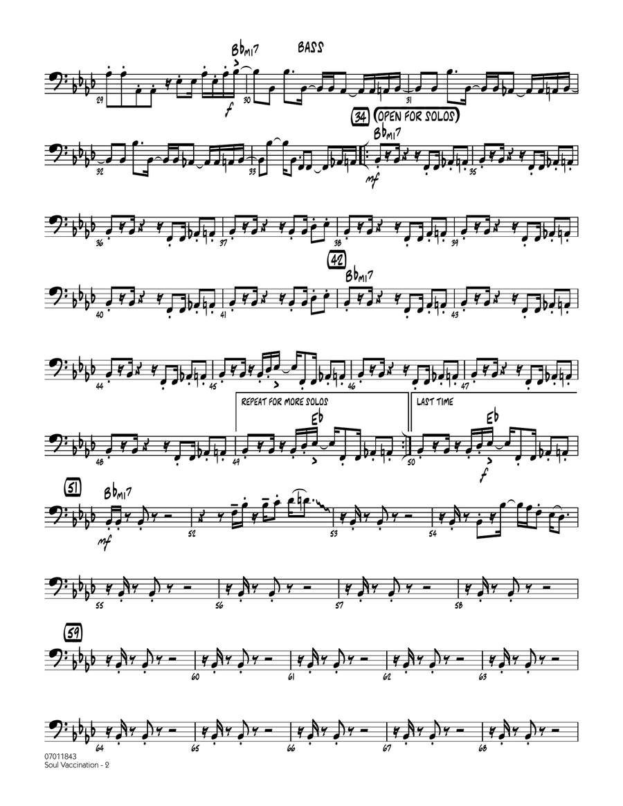 Soul Vaccination - Bass Soul Vaccination - Bass Jazz Ensemble scores gallery preview page 2