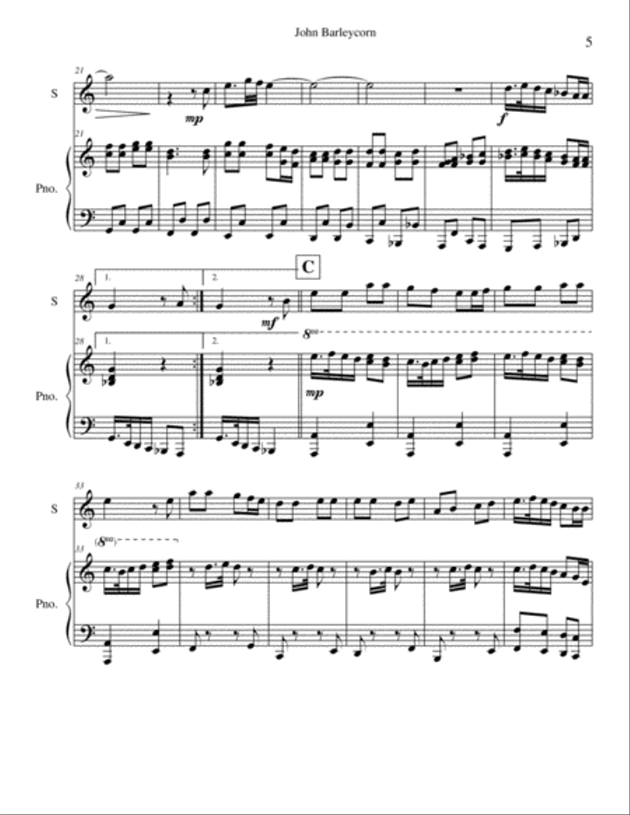 Folk Songs for Young Folks, Vol. 1 - oboe and piano Piano scores gallery preview page 5