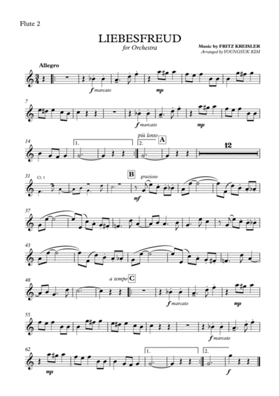 Kreisler: Liebesfreud (for Orchestra) complete parts Full Orchestra scores gallery preview page 3