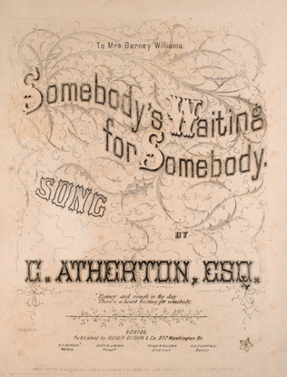 Book cover for Somebody's Waiting for Somebody. Song