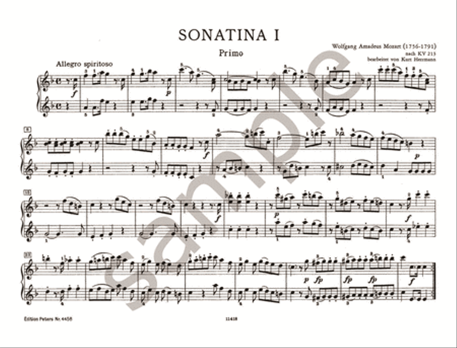 Easy Sonatinas for Piano Duet Piano Duet scores gallery preview page 3