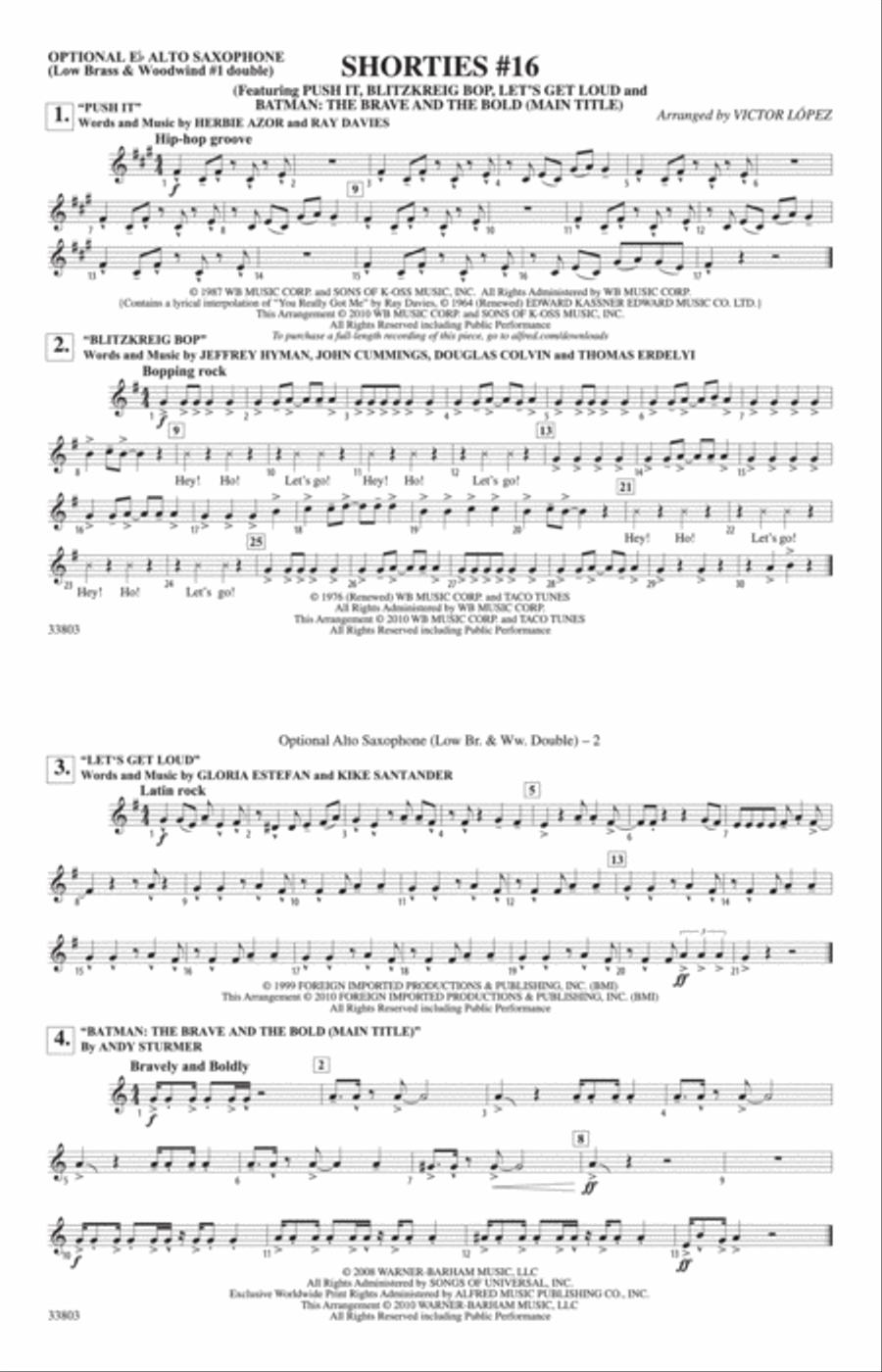 Shorties #16: Optional Alto Sax Marching Band scores gallery preview page 1