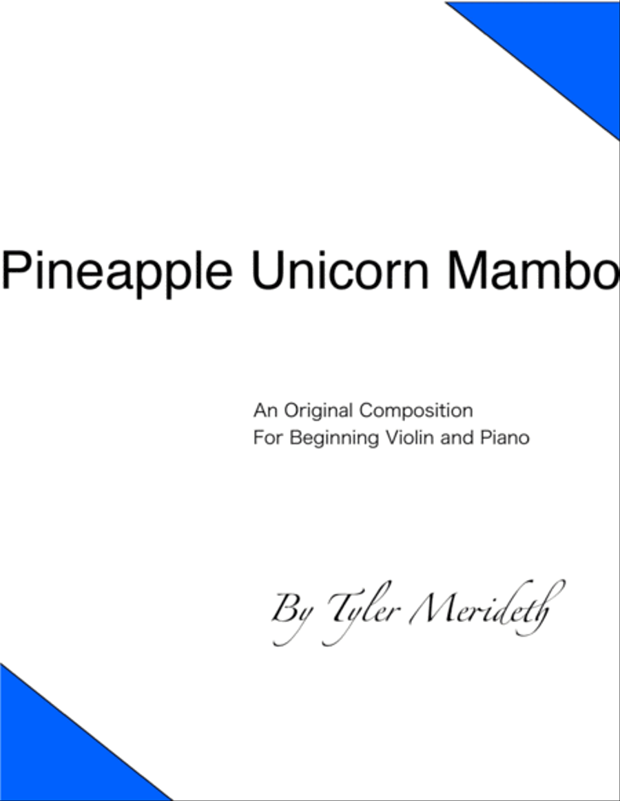 Pineapple Unicorn Mambo (Violin Solo and Piano) Violin Solo scores gallery preview page 1