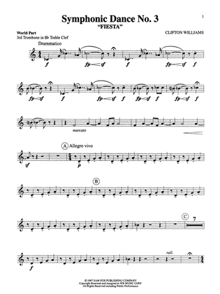 Book cover for Symphonic Dance No. 3 ("Fiesta"): WP 3rd B-flat Trombone T.C.