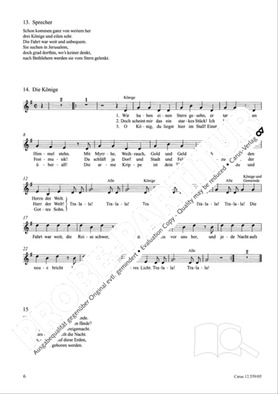 Singspiel zur Weihnachtsgeschichte Children's Choir scores gallery preview page 7