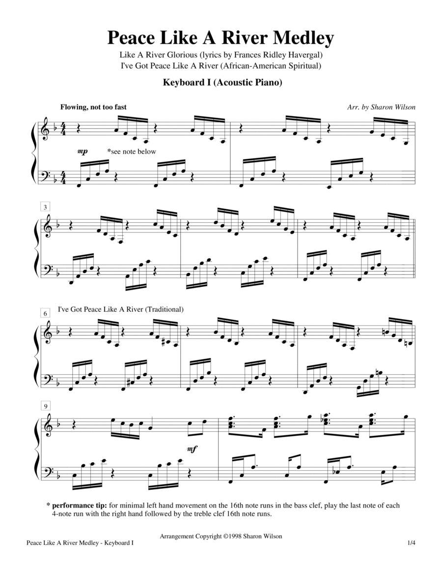 Peace Like A River Medley (Keyboard Duet - 2 Pianos, 4 Hands) 2 Pianos, 4-Hands scores gallery preview page 1