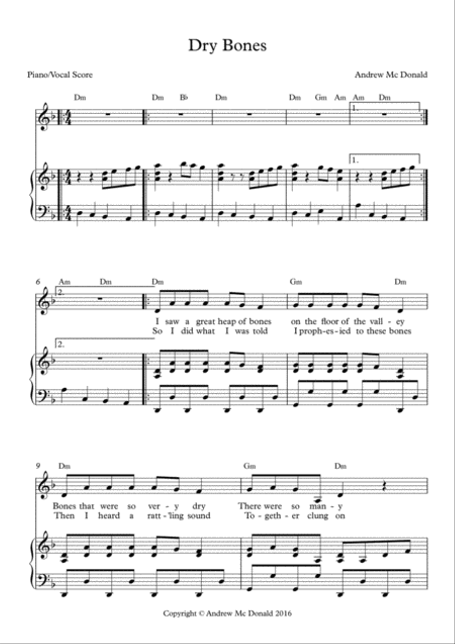 Dry Bones Dry Bones Voice scores gallery preview page 2