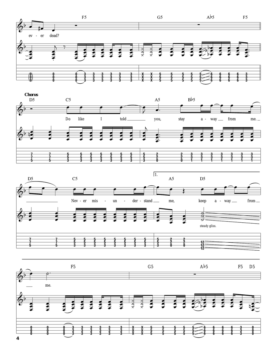 Keep Away Keep Away Acoustic Guitar scores gallery preview page 4