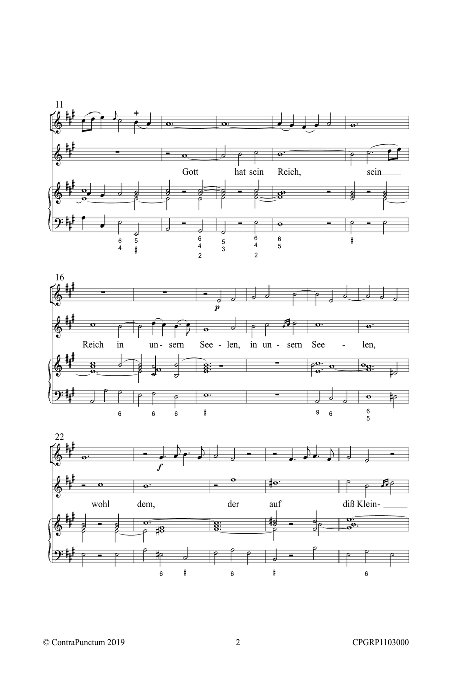 Graupner Christoph Cantata Gott hat sein Reich GWV 1103/19 Small Ensemble scores gallery preview page 6