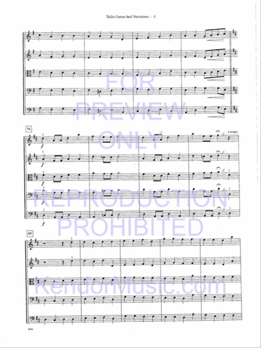 Tallis Canon And Variations (Full Score) String Orchestra scores gallery preview page 7