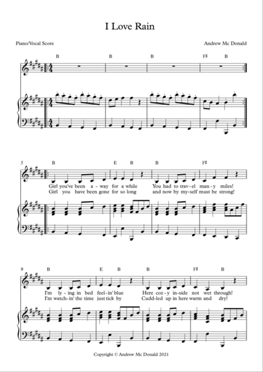 I Love Rain Voice scores gallery preview page 2