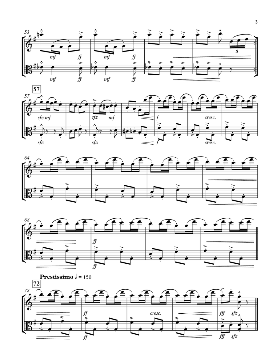 Nutcracker Suite: Russian Dance - Violin and Viola Duet String Orchestra scores gallery preview page 3