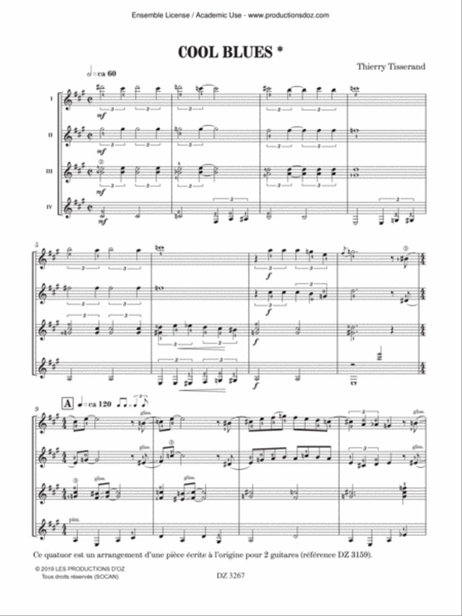 Cool Blues Guitar Ensemble scores gallery preview page 3