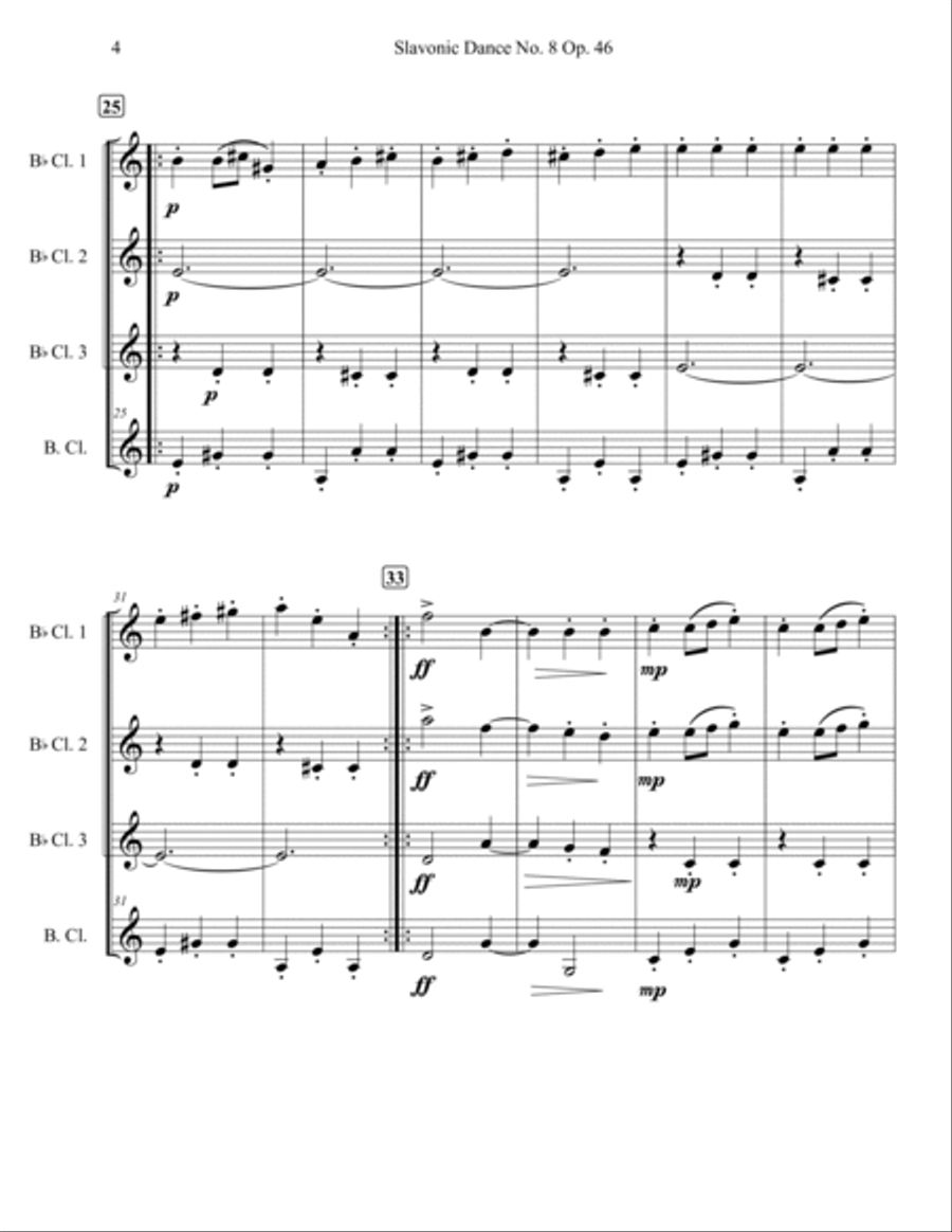 Slavonic Dance Op. 46 No. 8 Woodwind Quartet scores gallery preview page 4
