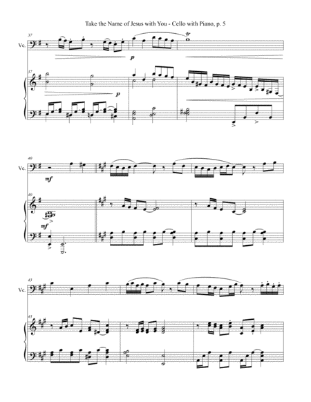 TAKE THE NAME OF JESUS WITH YOU (for Cello and Piano with Score/Part) image number null