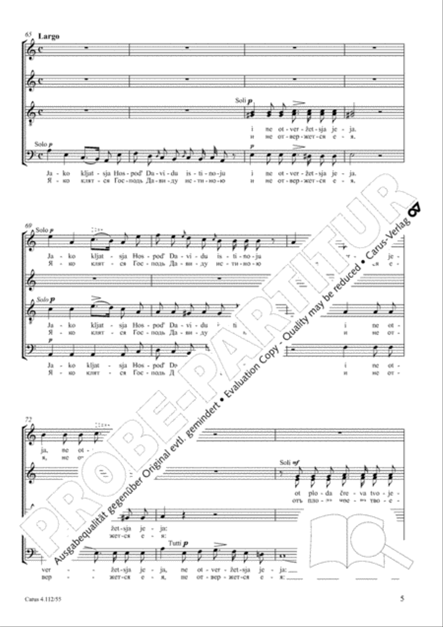 Blessed is the man that feareth the Lord (Blazen muz) 4-Part scores gallery preview page 6