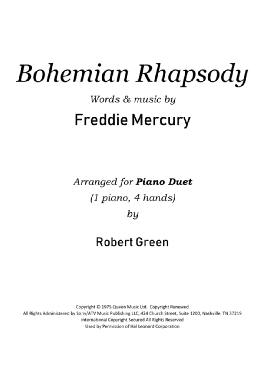 Bohemian Rhapsody 1 Piano, 4-Hands scores gallery preview page 1