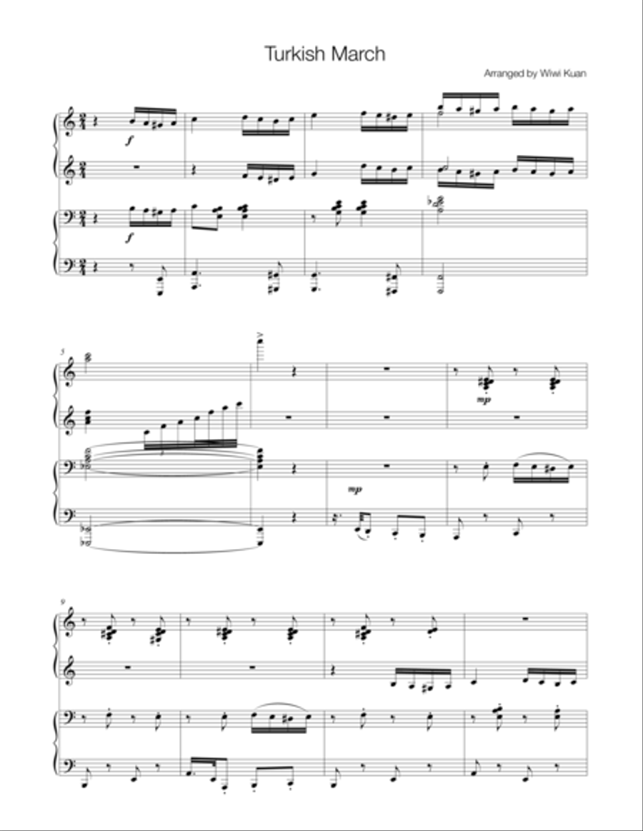 Turkish March Piano scores gallery preview page 1