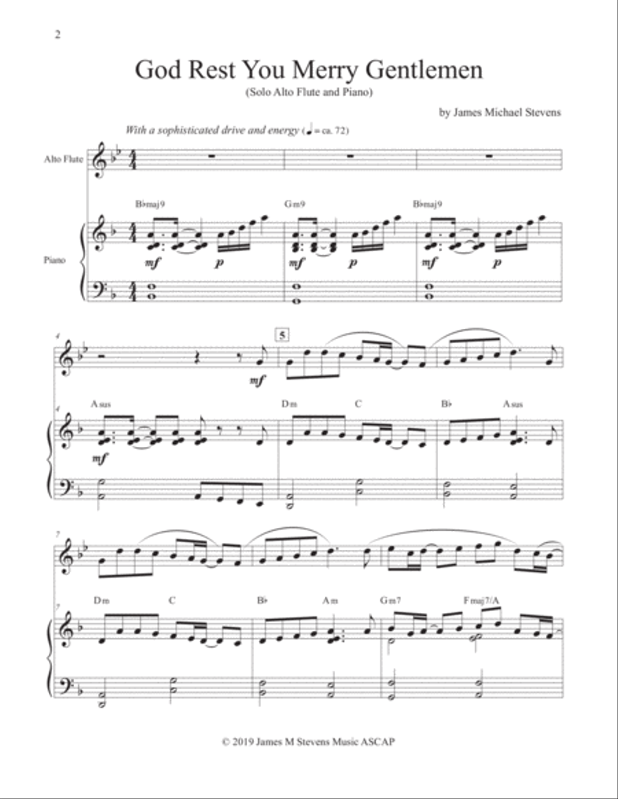 God Rest You Merry Gentlemen - Christmas Alto Flute Flute Solo scores gallery preview page 2
