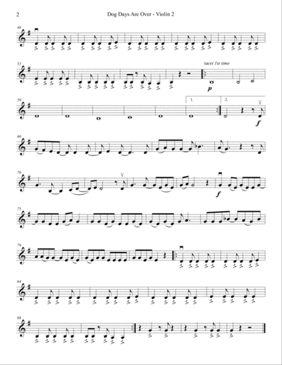 Dog Days Are Over String Quartet scores gallery preview page 4