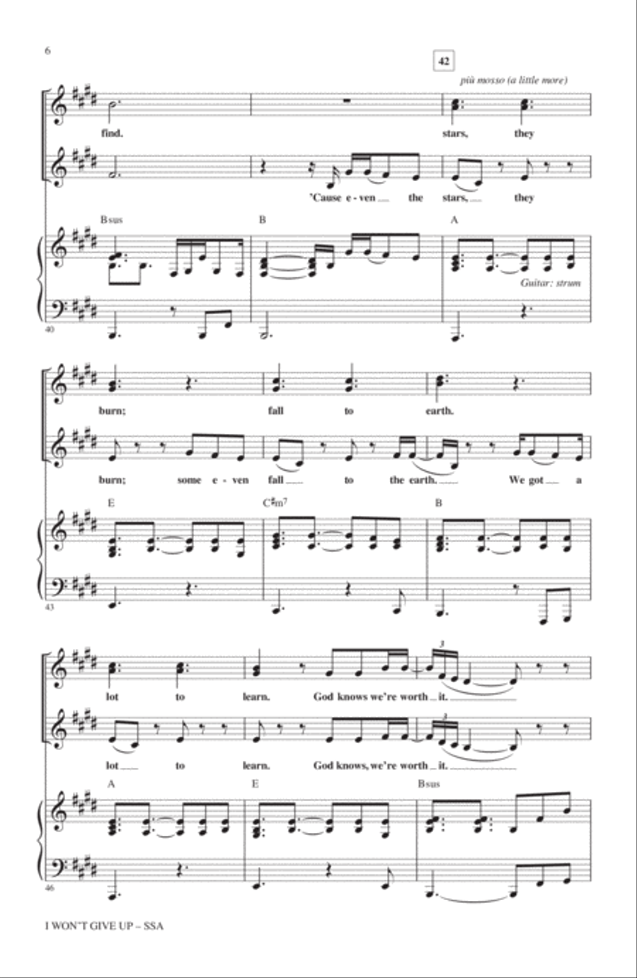 I Won't Give Up SSA scores gallery preview page 5
