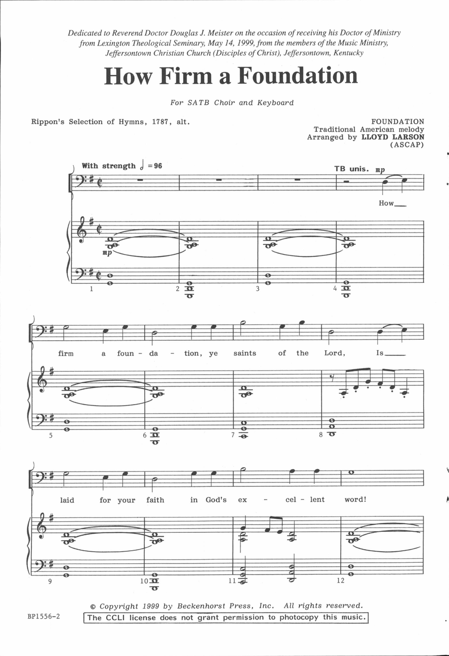 How Firm a Foundation 4-Part scores gallery preview page 2