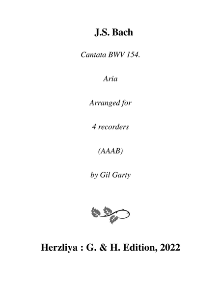 Aria: Jesus, lass dich finden from cantata BWV 154 (arrangement for 4 recorders (AAAB))