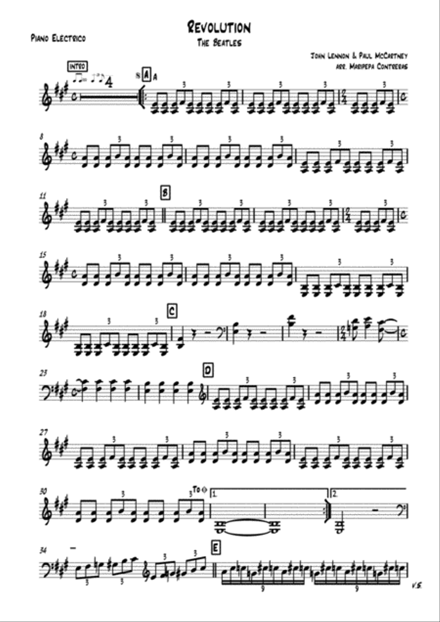 Revolution Revolution Piano Solo scores gallery preview page 1