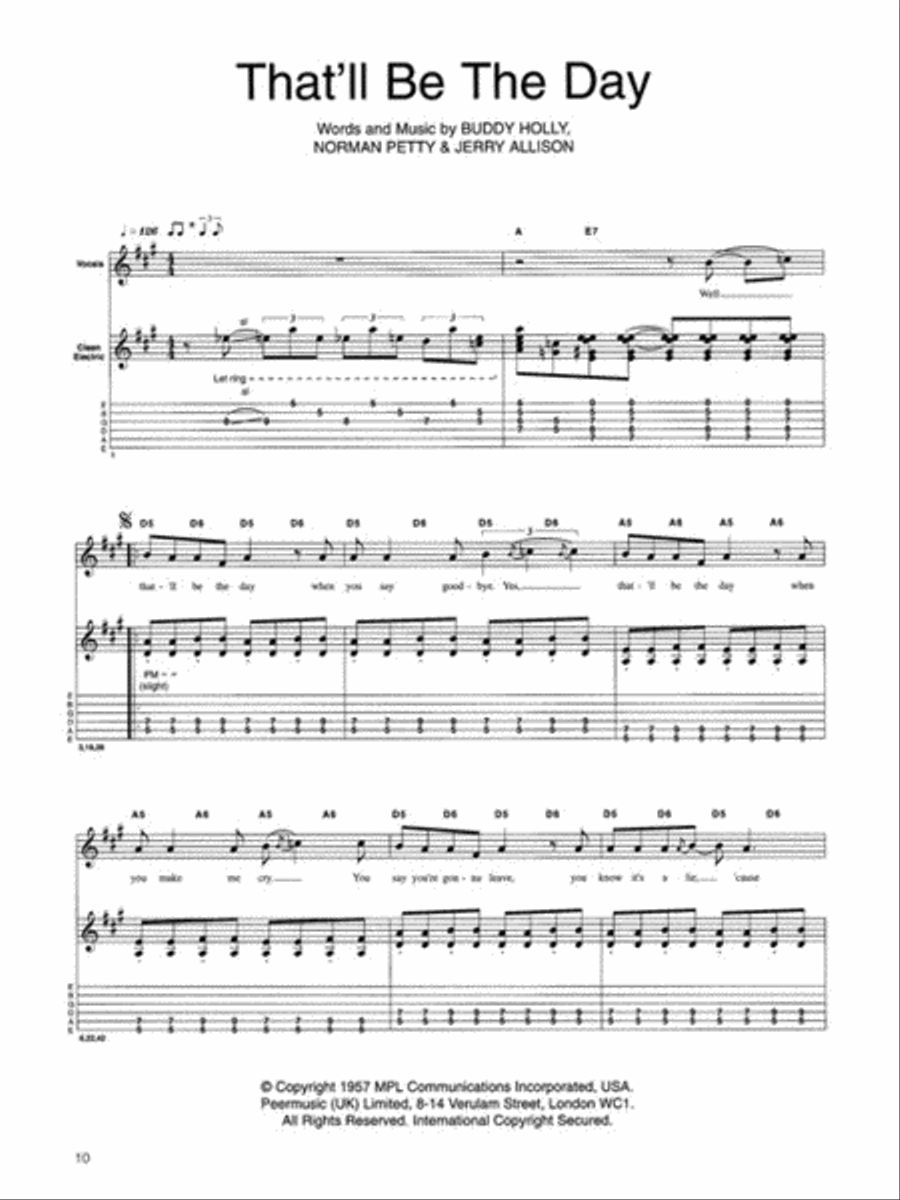 Jam with Buddy Holly Guitar Tablature scores gallery preview page 4