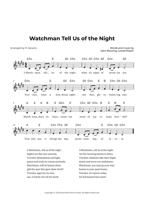 Watchman Tell Us of the Night (Key of C-Sharp Minor)