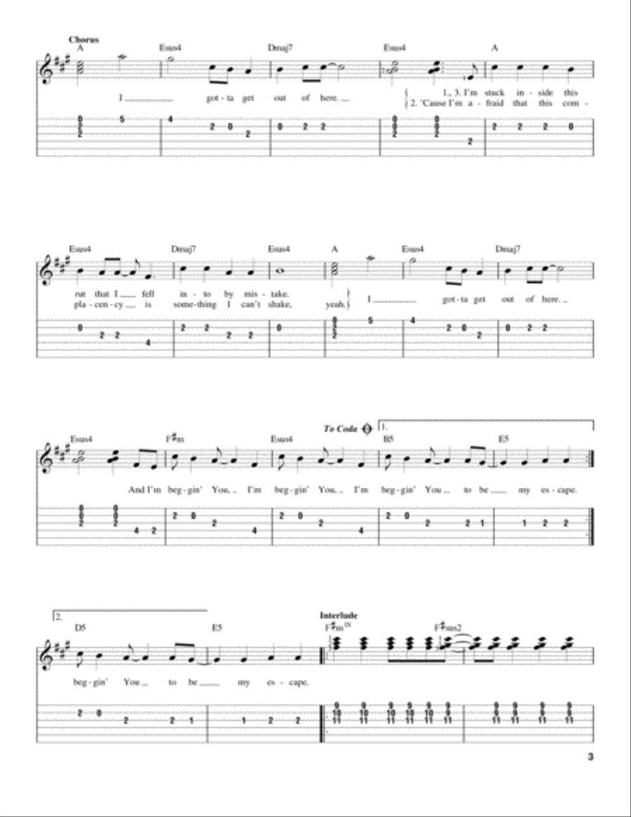 Be My Escape Acoustic Guitar scores gallery preview page 3