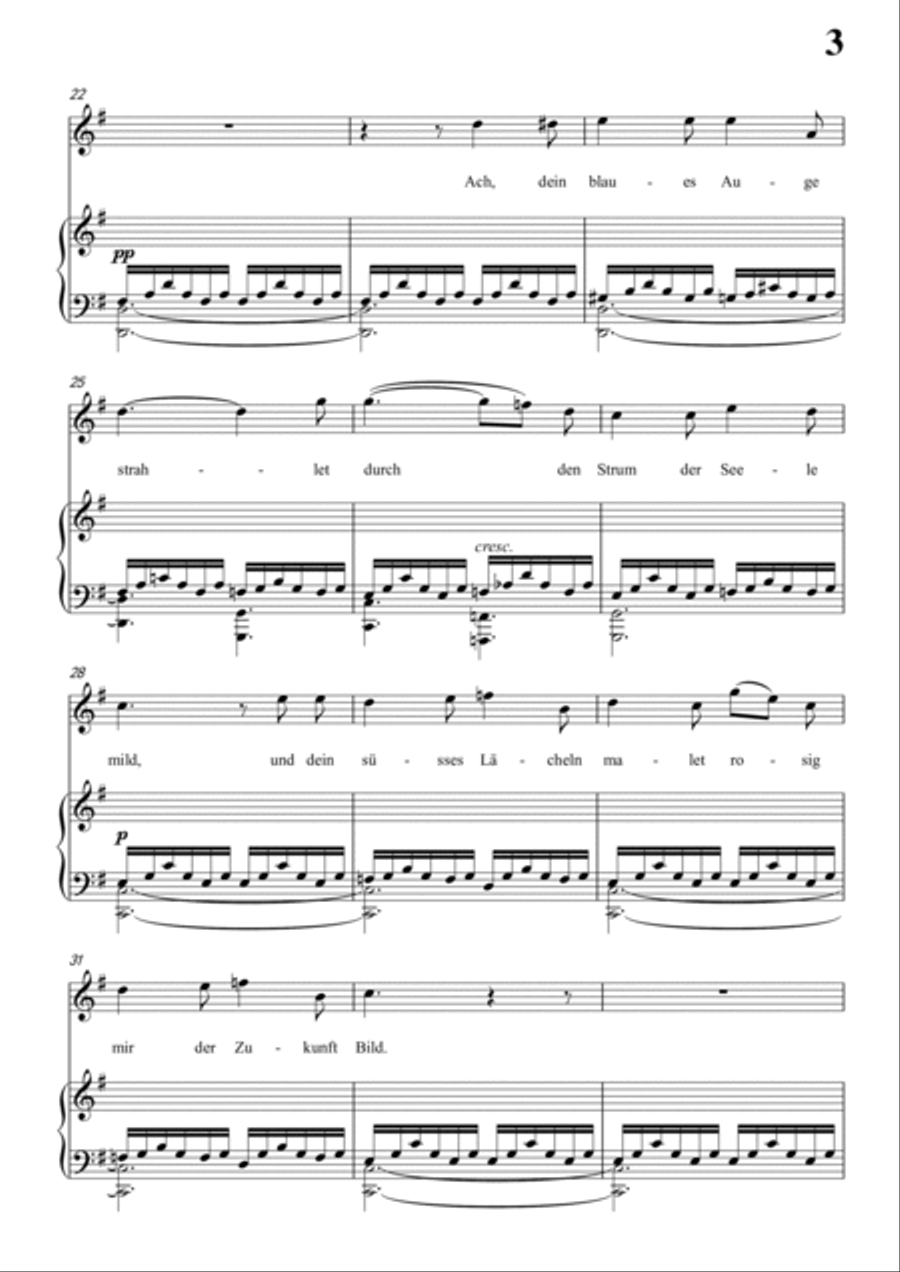 Schubert-Als ich sie errothen sah in G for Vocal and Piano Voice scores gallery preview page 4