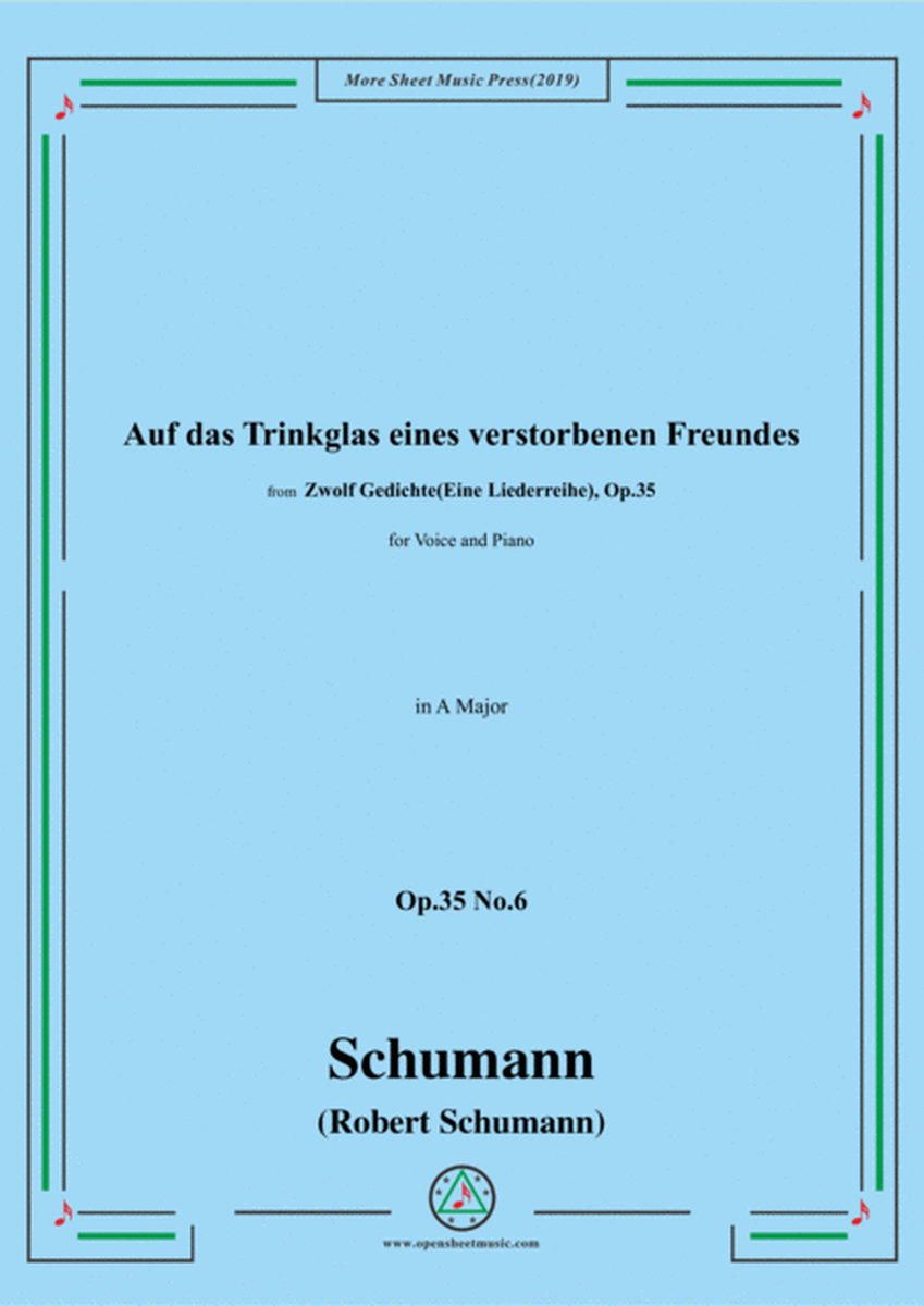 Schumann-Auf das Trinkglas eines...,Op.35 No.6 in A Major,for V&Pno image number null
