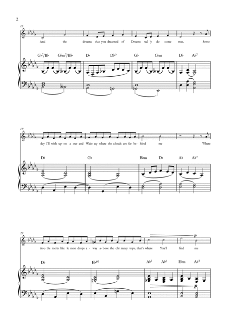 Over The Rainbow Voice scores gallery preview page 2