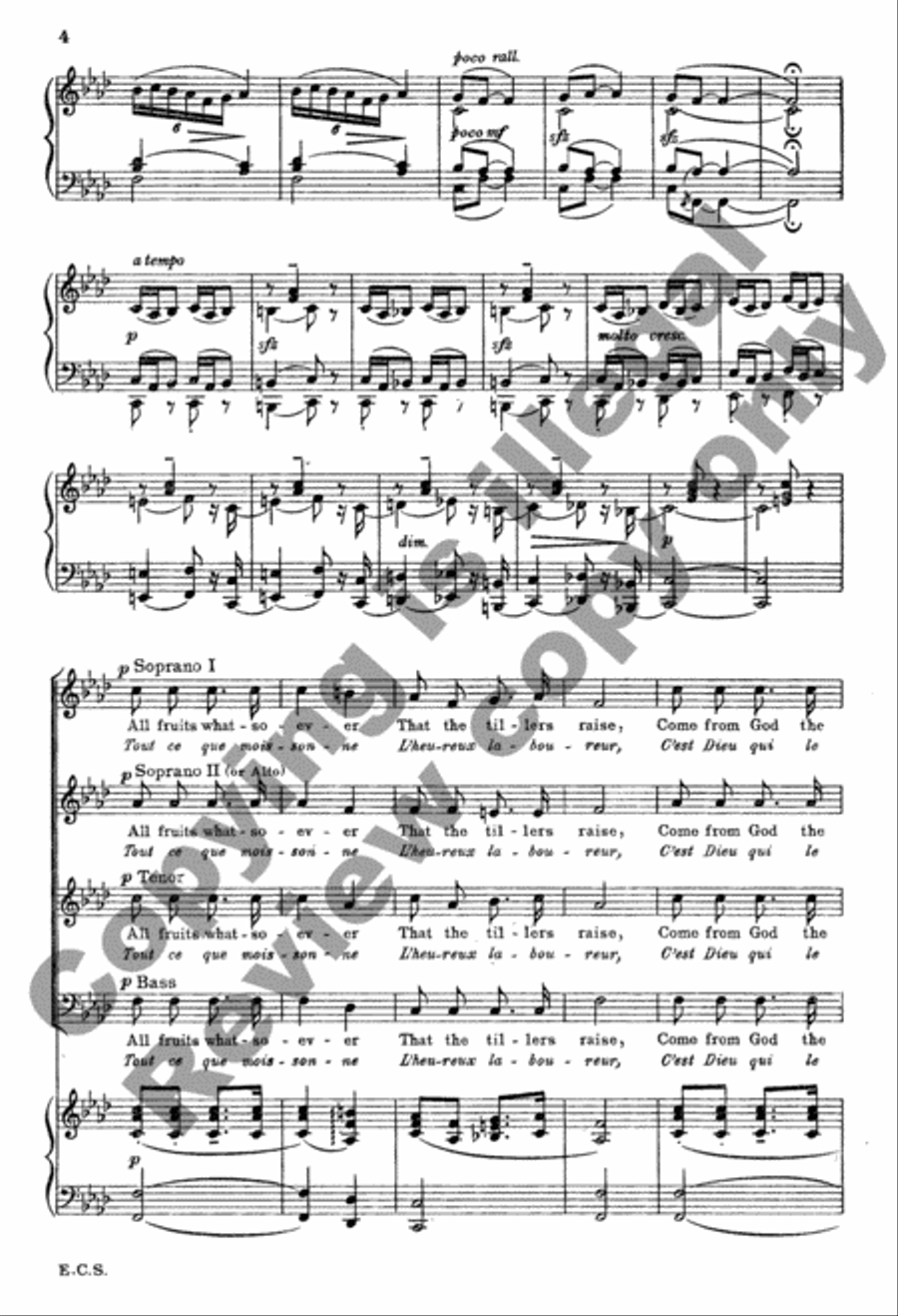Ruth: Chorus of Harvesters (Tout ce que moissonne; All Fruits) 4-Part scores gallery preview page 4