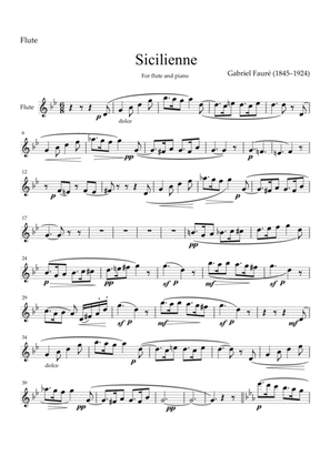 Sicilienne Op.78 for flute and piano