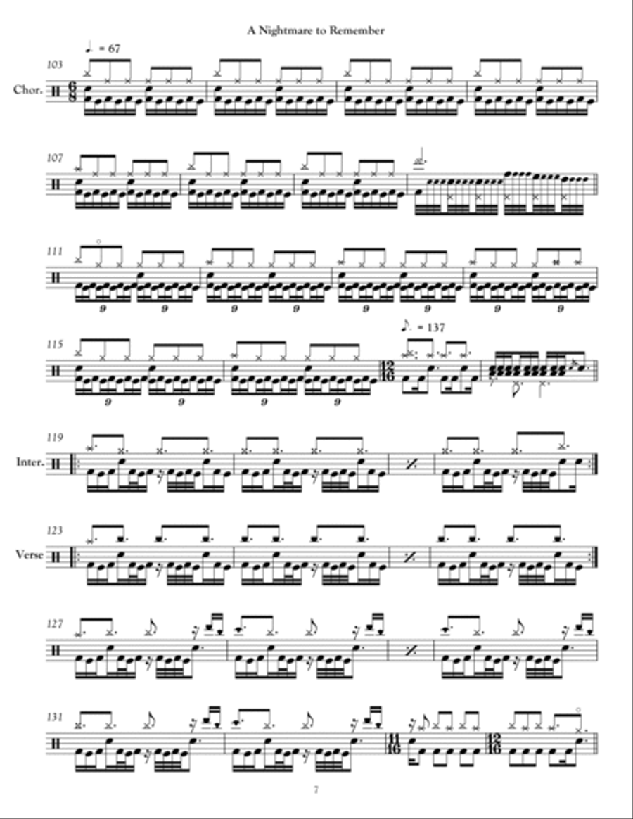 A Nightmare To Remember Drum Set scores gallery preview page 4
